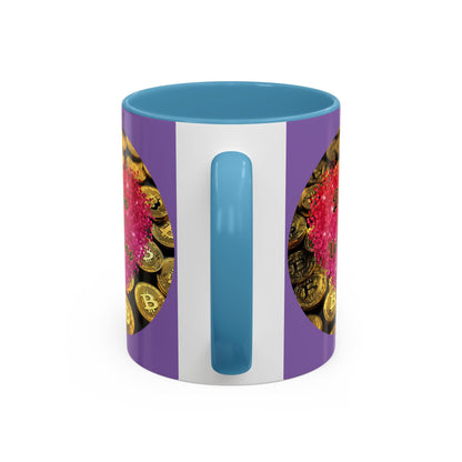 Bitcoin is My Valentine Light Purple Accent Mug by cypherpunkgear.com