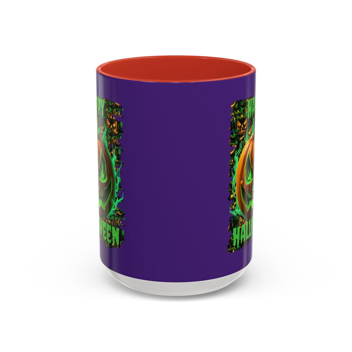 Happy Halloween Green Jack Purple Accent Mug by CreepyCrafts.boo