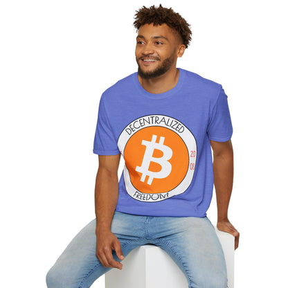 Bitcoin Decentralized Freedom LTcolors Unisex T-Shirt by cypherpunkgear.com
