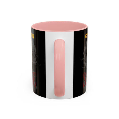 Caution, Savage Black Accent Mug by cypherpunkgear.com