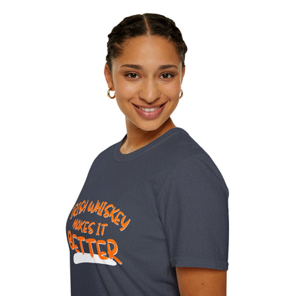 Irish Whiskey makes it better OGfont DKcolors Unisex T-Shirt by cypherpunkgear.com