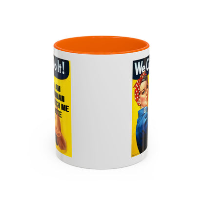 I Am Woman Watch Me Vote Rosie White Accent Mug by cypherpunkgear.com