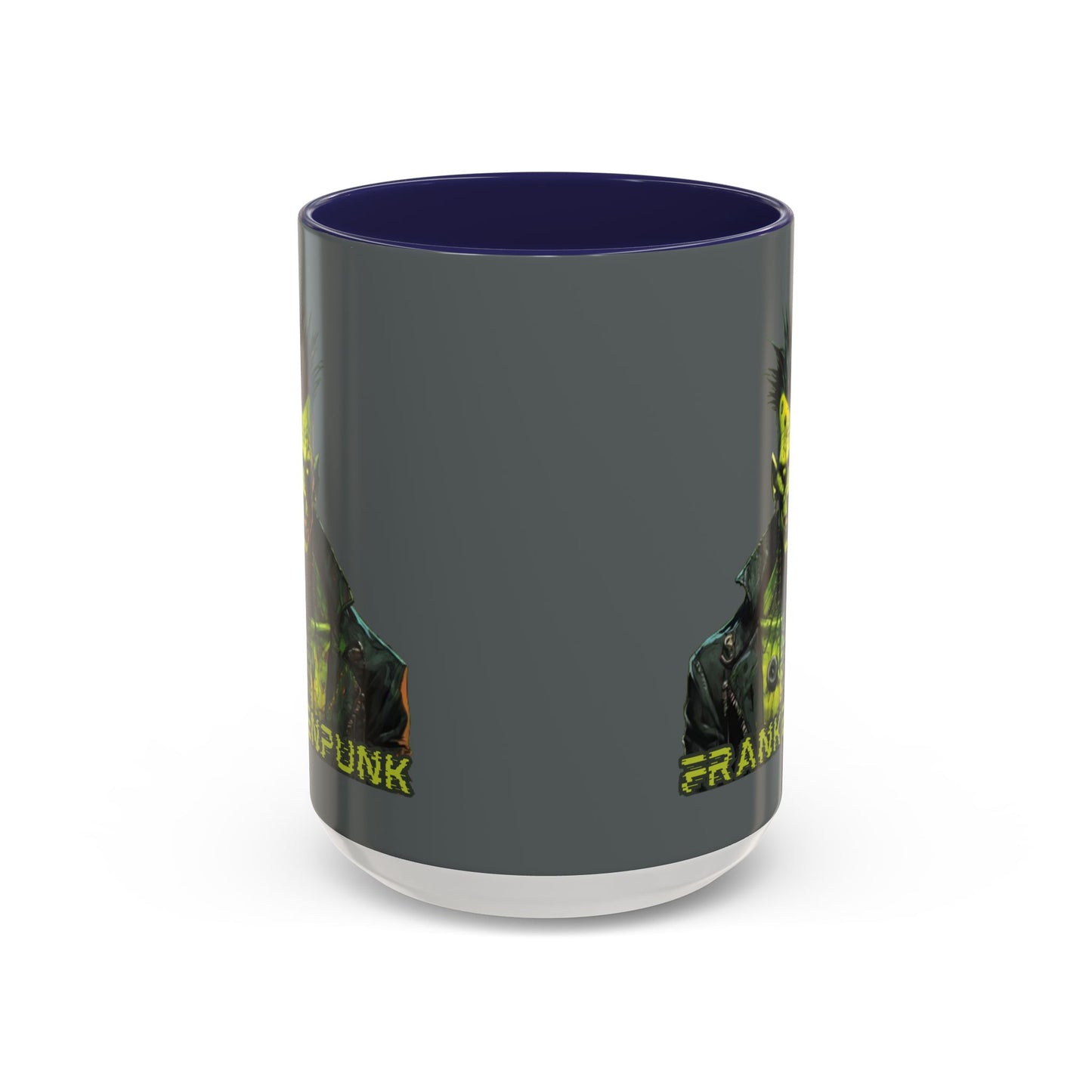 Frankenpunk Grey Accent Mug by CreepyCrafts.boo