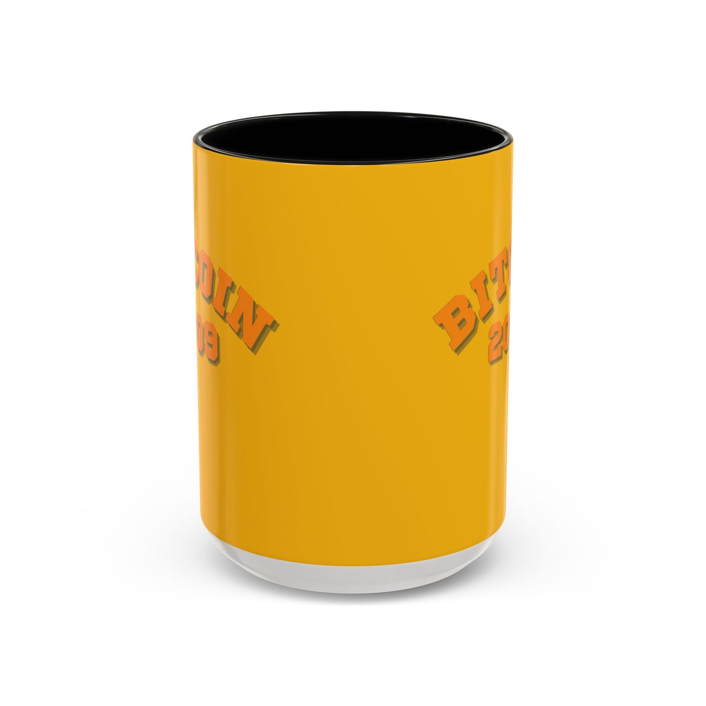 Bitcoin 2009 Yellow Accent Mug by cypherpunkgear.com