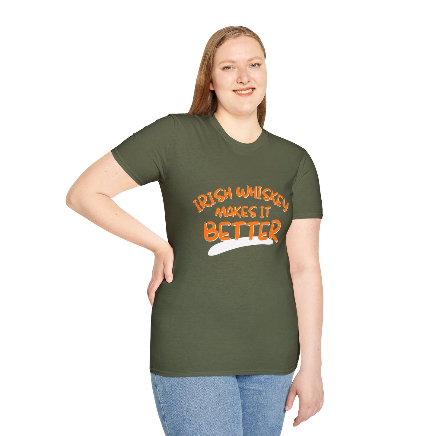 Irish Whiskey makes it better OGfont DKcolors Unisex T-Shirt by cypherpunkgear.com