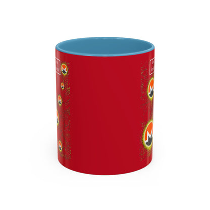 Monero (XMR) don't assume your freedoms are assured Red Accent Mug by cypherpunkgear.com