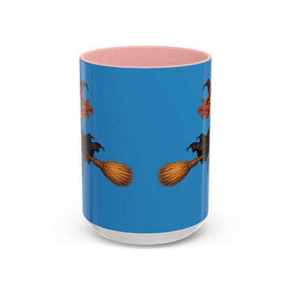 Hazel Hex Blue Accent Mug by CreepyCrafts.boo