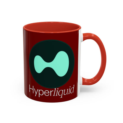 Hyperliquid White font Red Accent Mug by cypherpunkgear.com