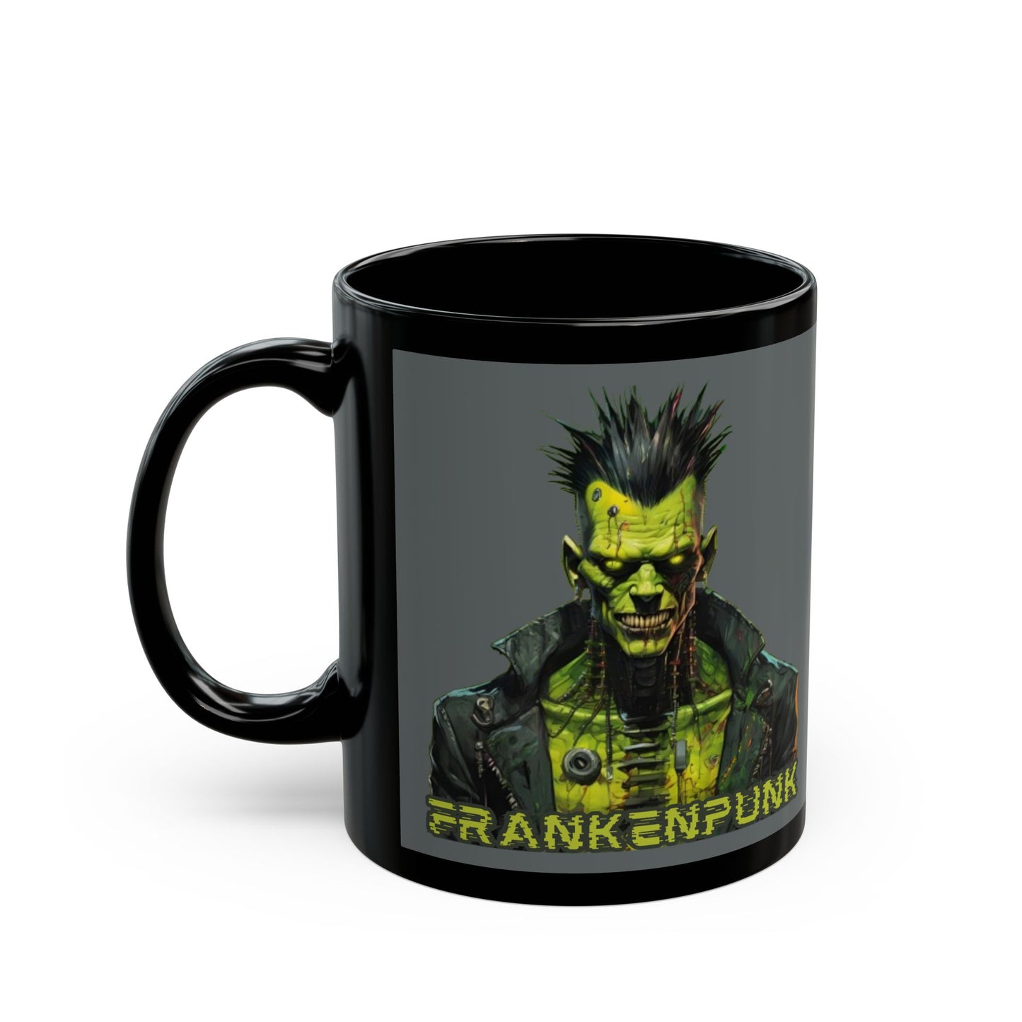 Frankenpunk Grey Mug by CreepyCrafts.boo