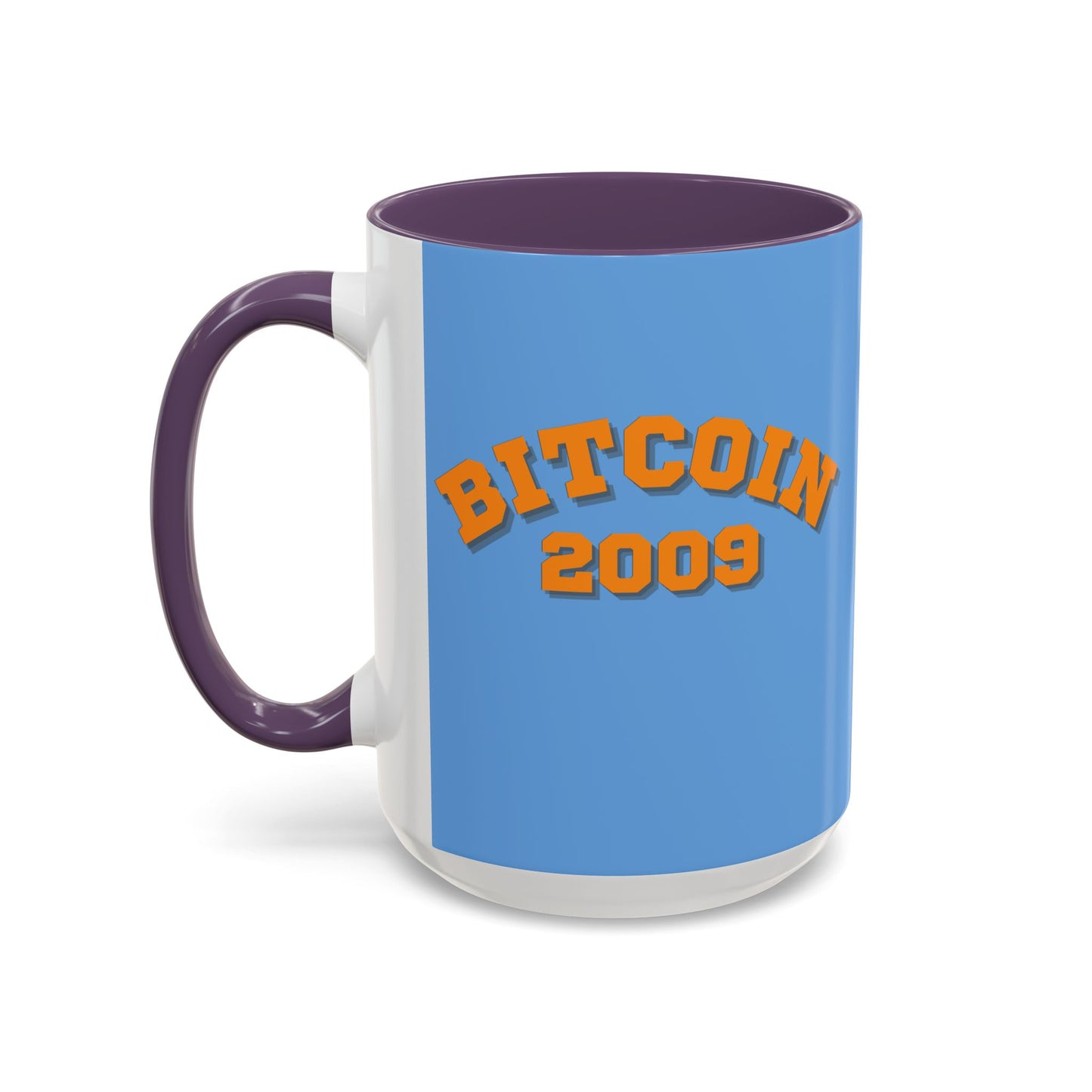 Bitcoin 2009 Light Blue Accent Mug by cypherpunkgear.com