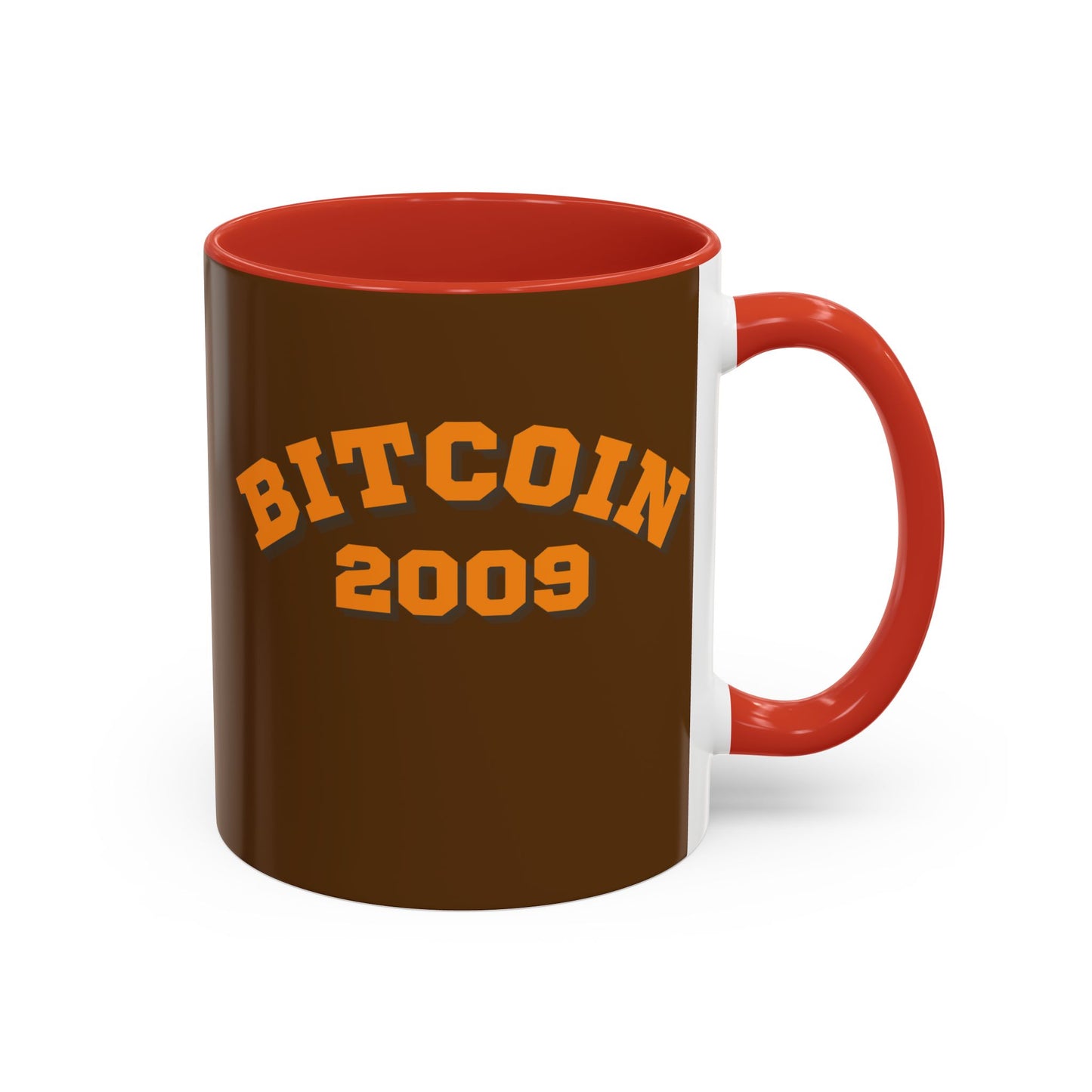 Bitcoin 2009 Brown Accent Mug by cypherpunkgear.com