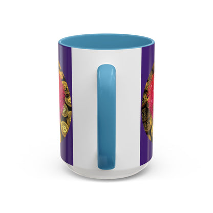 Bitcoin is My Valentine Purple Accent Mug by cypherpunkgear.com