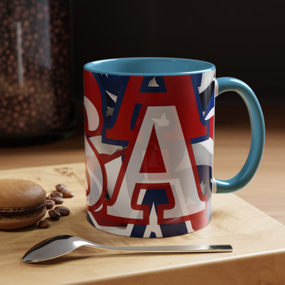 USA! USA! USA WHfont Patriot Accent Mug by cypherpunkgear