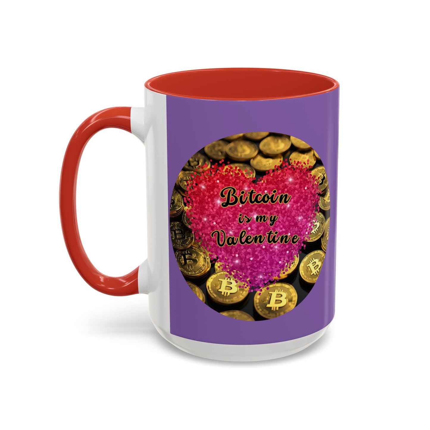 Bitcoin is My Valentine Light Purple Accent Mug by cypherpunkgear.com