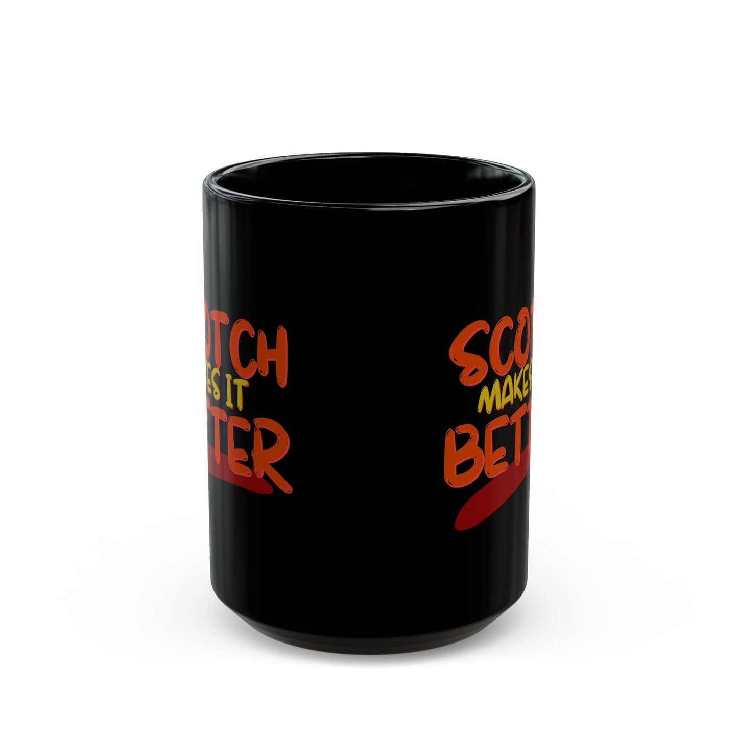 Scotch makes it better Black Mug by cypherpunkgear.com