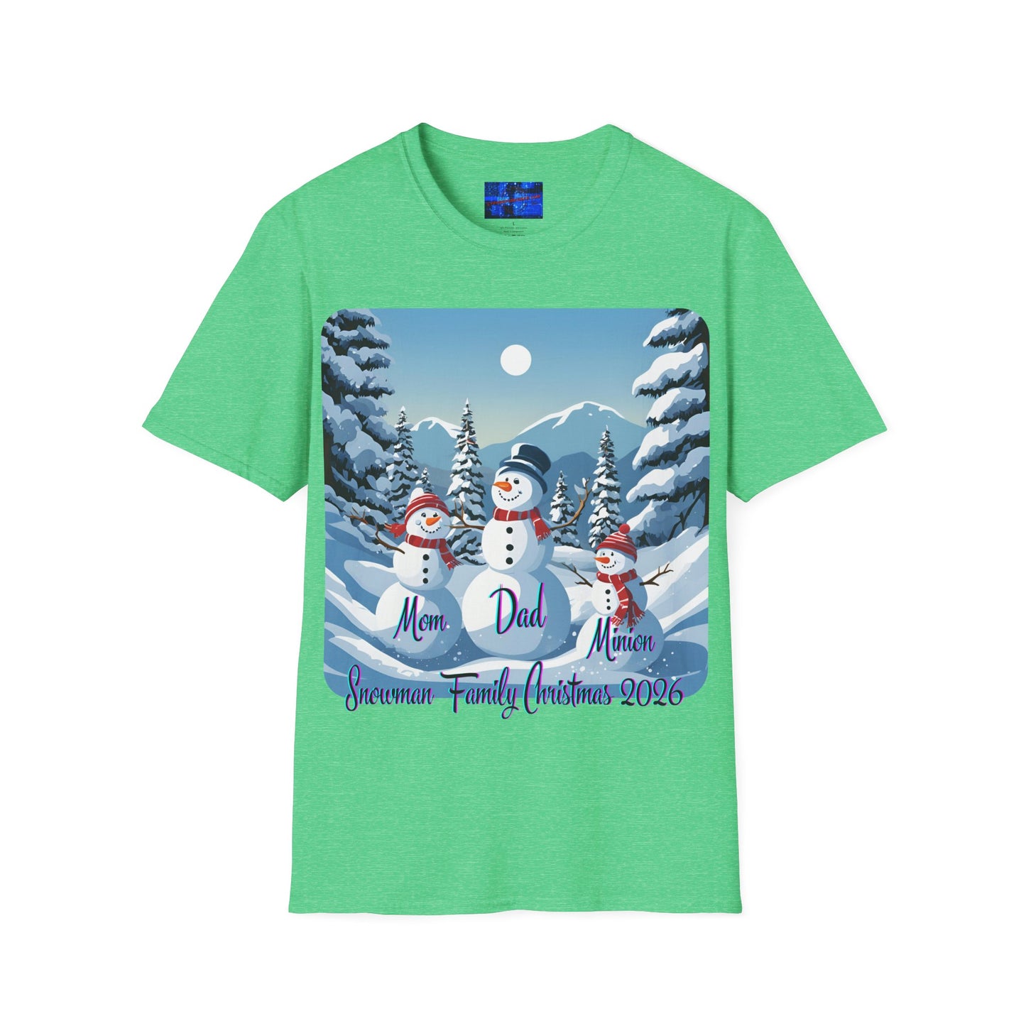 Snowman Family of 3 Dark colors Unisex T-Shirt by cypherpunkgear.com