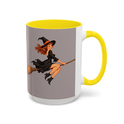 Hazel Hex Grey Accent Mug by CreepyCrafts.boo