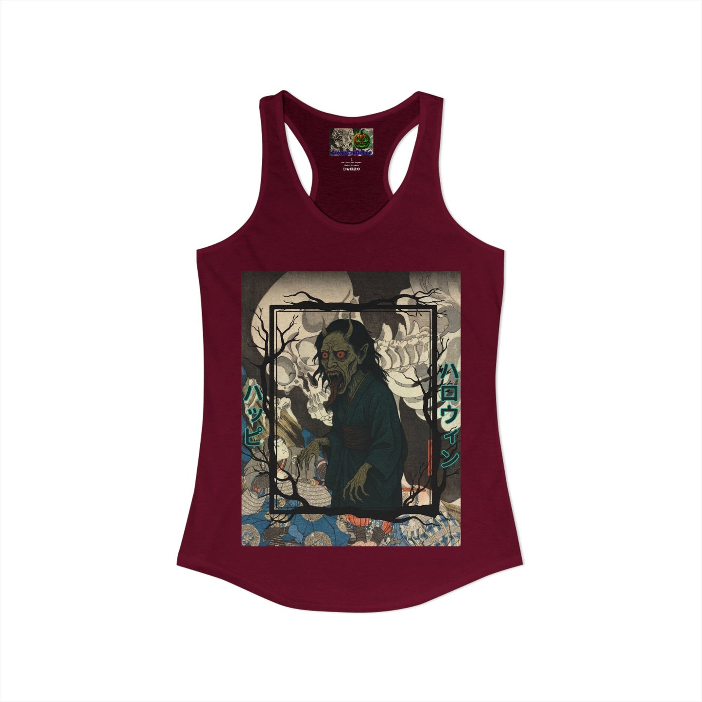 Yōkai Happy Halloween Women's Racerback Tank Top by CreepyCrafts.boo