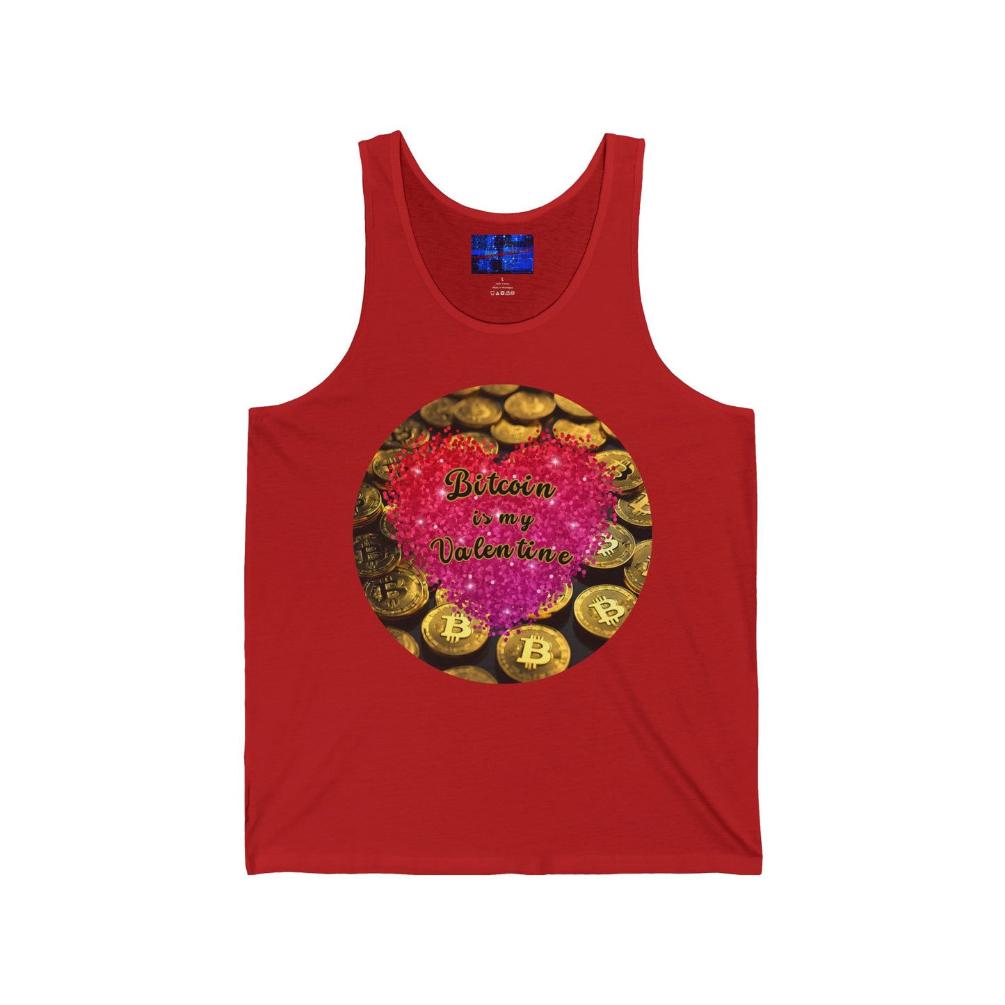 Bitcoin is My Valentine Unisex Jersey Tank Top by cypherpunkgear.com
