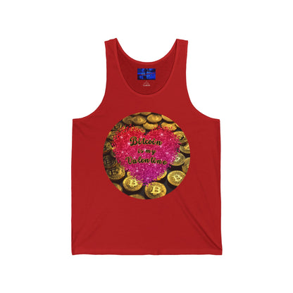 Bitcoin is My Valentine Unisex Jersey Tank Top by cypherpunkgear.com