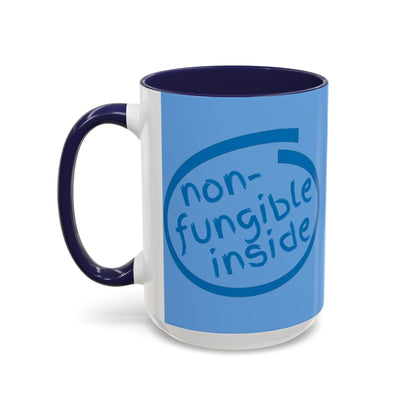 Non-Fungible Inside Light Blue Accent Mug by cypherpunkgear.com