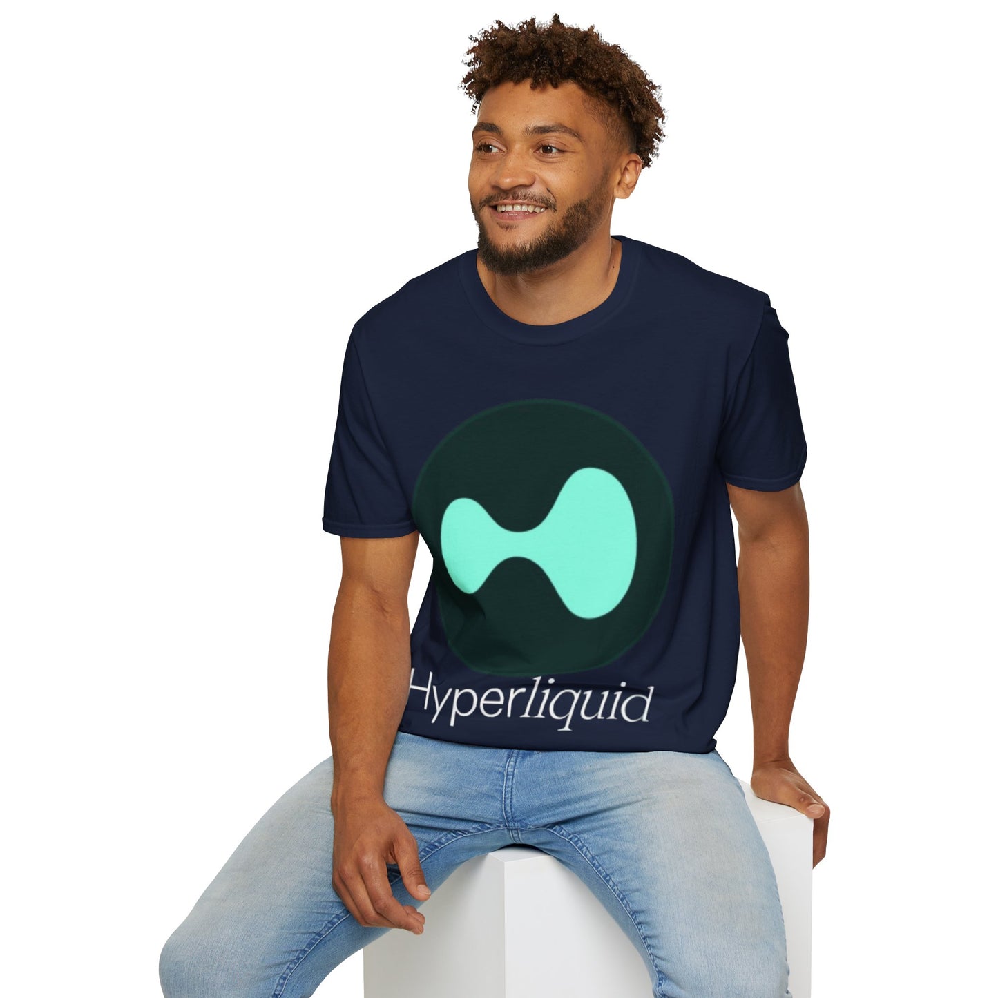 Hyperliquid White font Unisex T-Shirt by cypherpunkgear.com