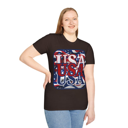 RED White and Blue USA Patriot Dark colors Unisex T-Shirt by cypherpunkgear.com