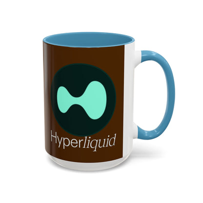 Hyperliquid White font Brown Accent Mug by cypherpunkgear.com