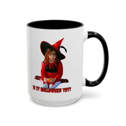 Is it Halloween yet? White Accent Mug by CreepyCrafts.boo