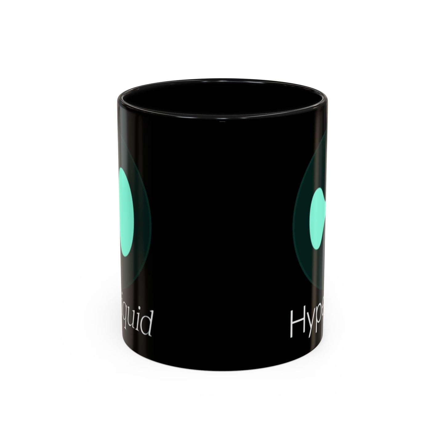 Hyperliquid White font Black Accent Mug by cypherpunkgear.com