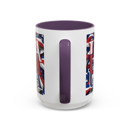 USA Red font Center Patriot Accent Mug by cypherpunkgear.com