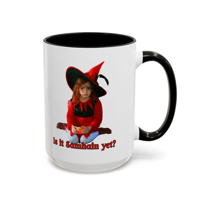 Is it Samhain yet? White Accent Mug by CreepyCrafts.boo