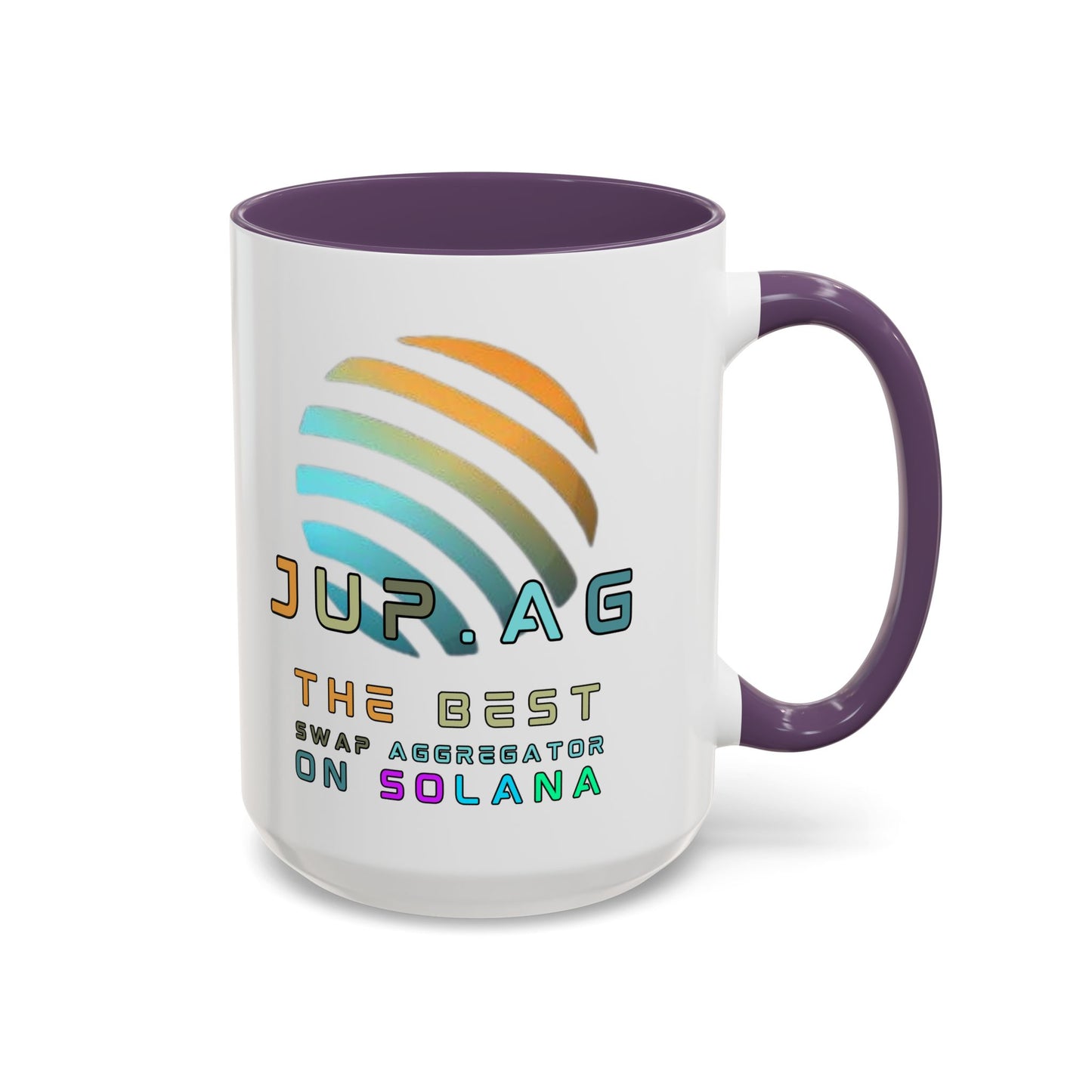 Jupiter (JUP) the best aggregator on Solana White Accent Mug by cypherpunkgear.com