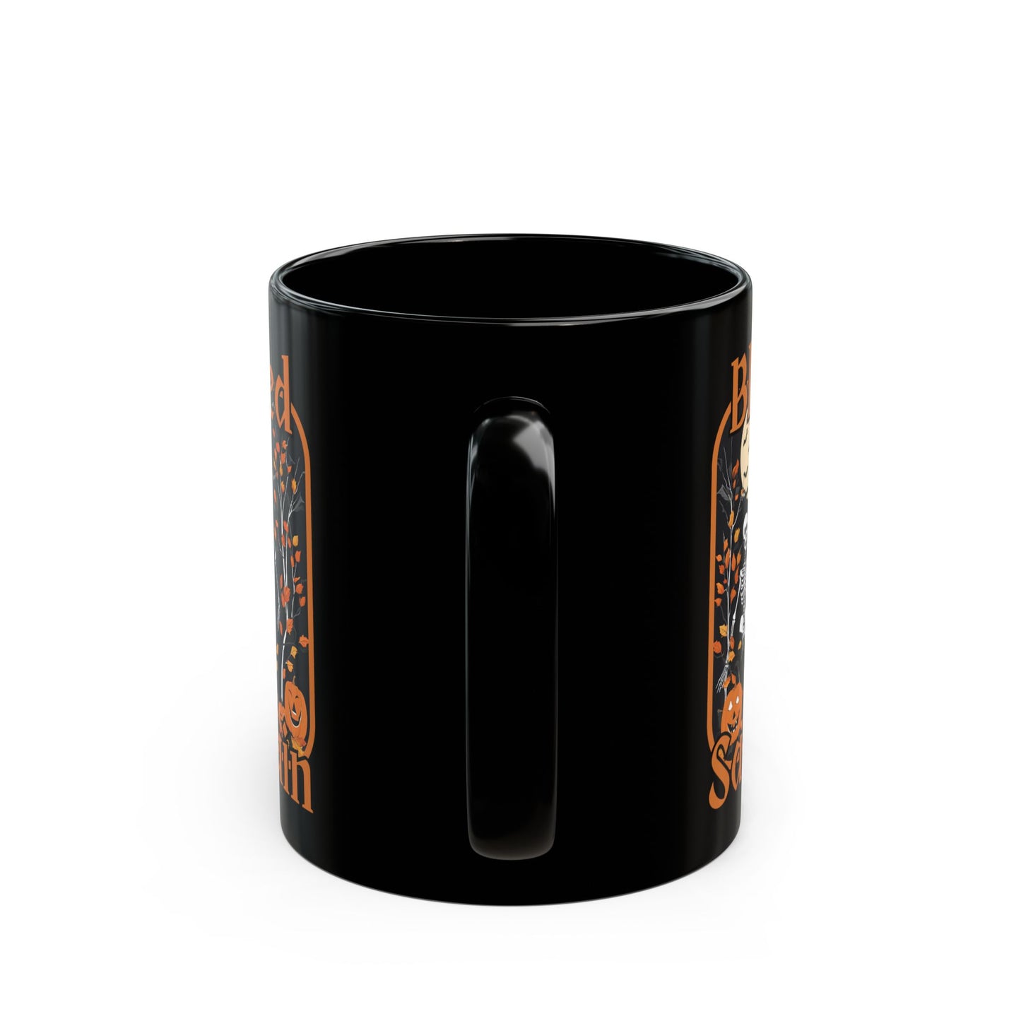 Spooktacular Skeletons of Samhain Black Mug by CreepyCrafts.boo