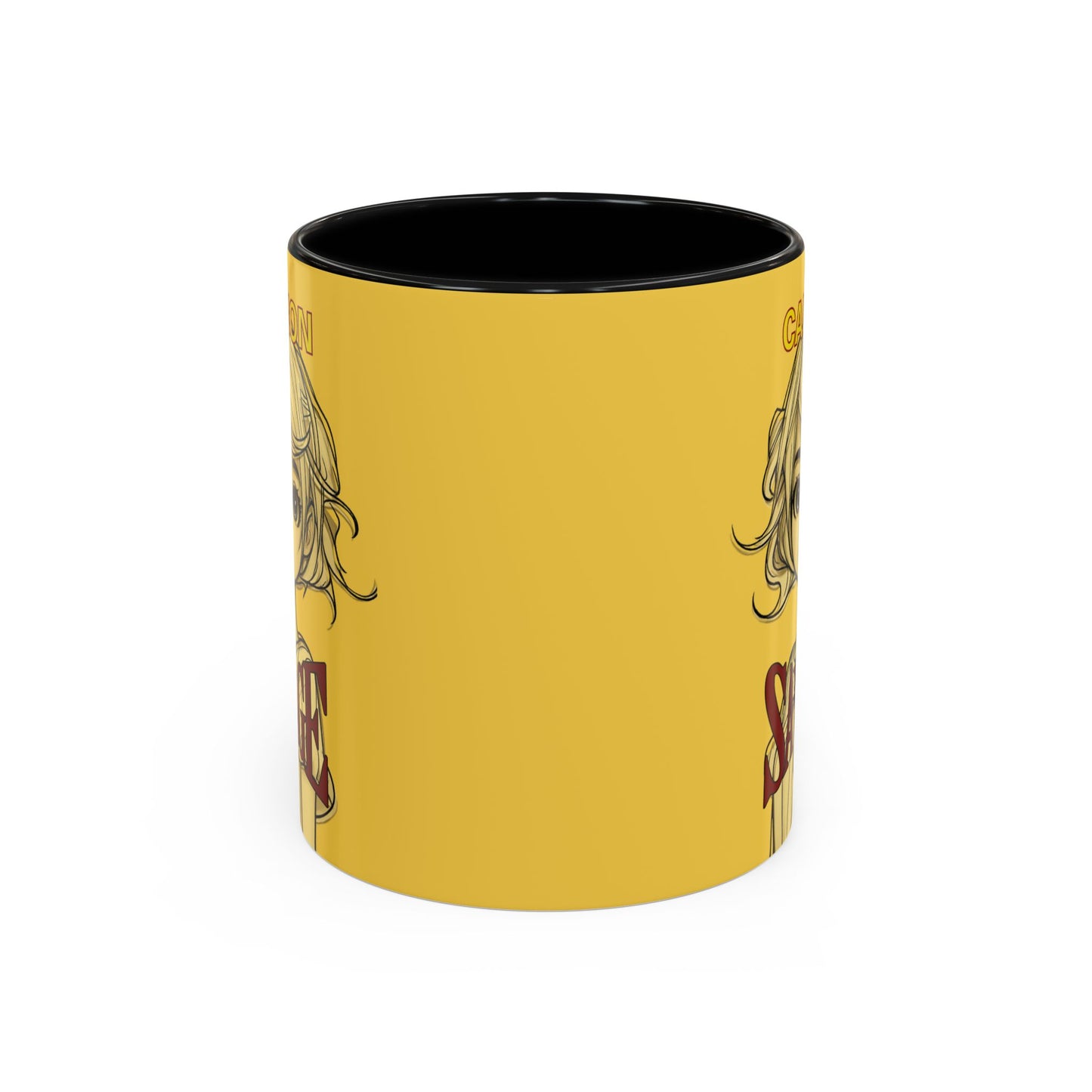 Caution, Savage Yellow Accent Mug by cypherpunkgear.com