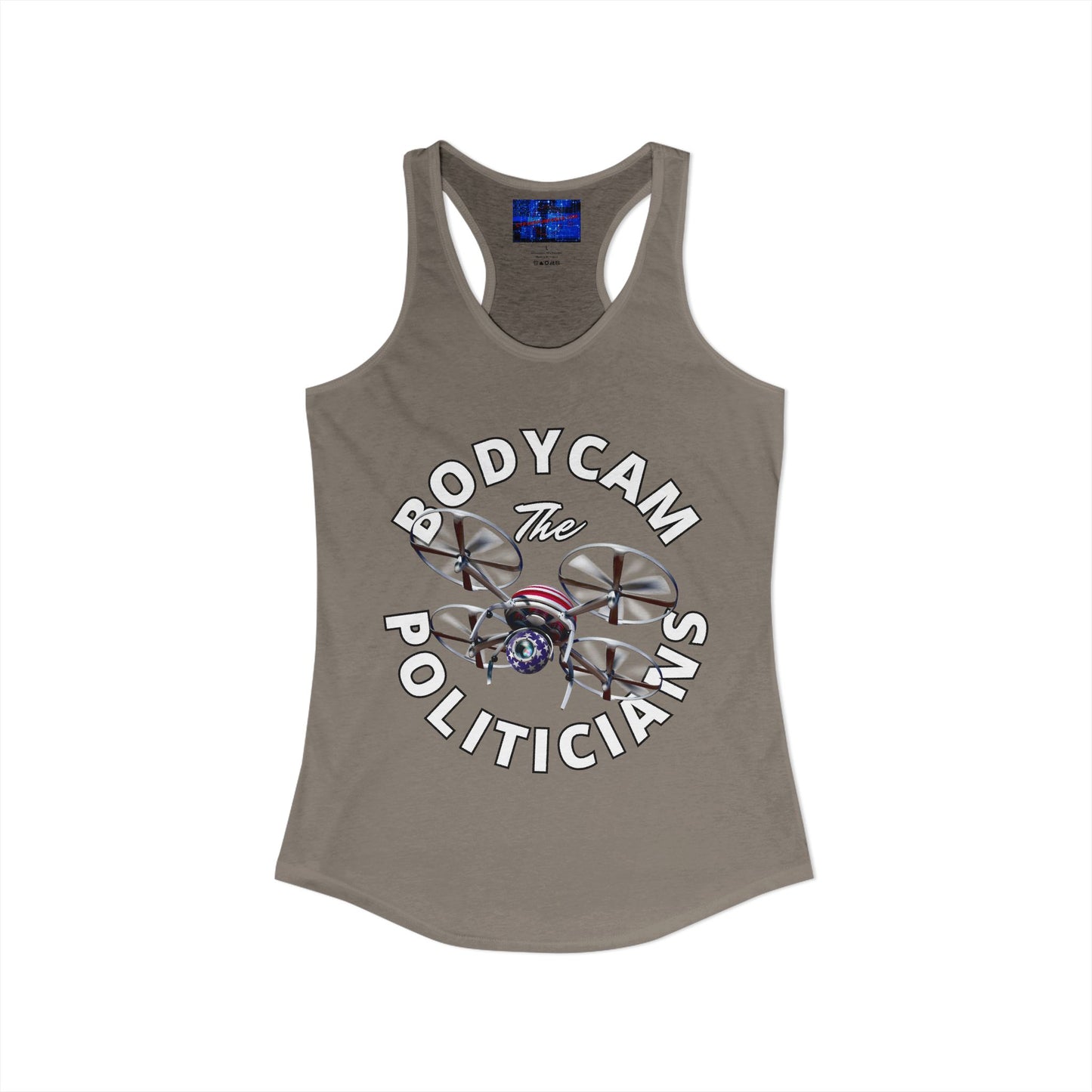 ¡Bodycam a los políticos por cypherpunkgear! Camiseta sin mangas ideal con espalda cruzada para mujer