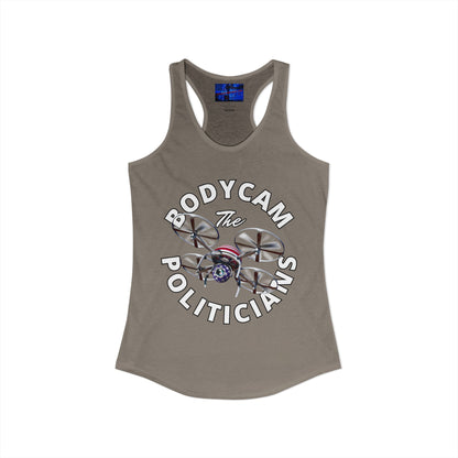 ¡Bodycam a los políticos por cypherpunkgear! Camiseta sin mangas ideal con espalda cruzada para mujer