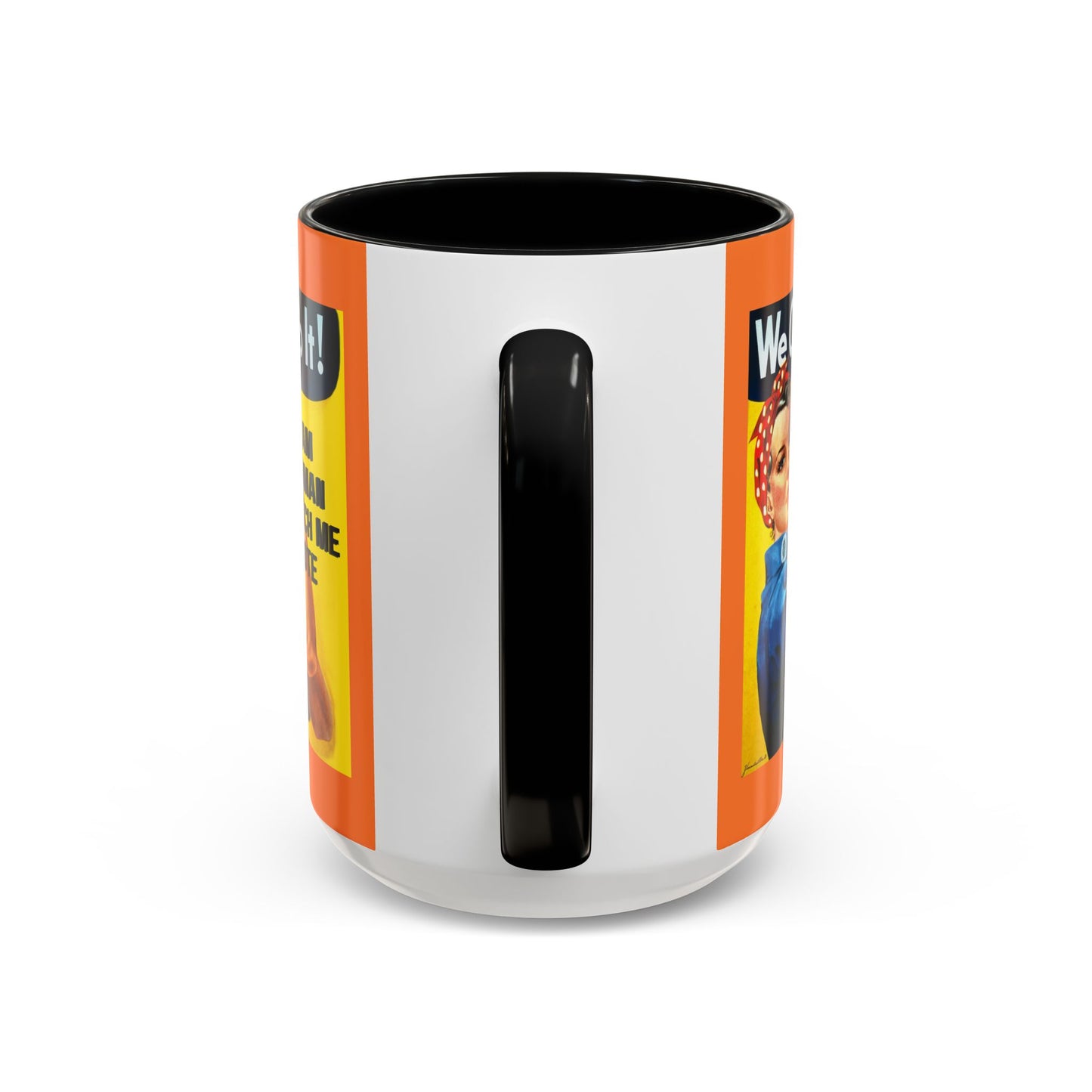 I Am Woman Watch Me Vote Rosie Orange Accent Mug by cypherpunkgear.com