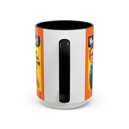 I Am Woman Watch Me Vote Rosie Orange Accent Mug by cypherpunkgear.com