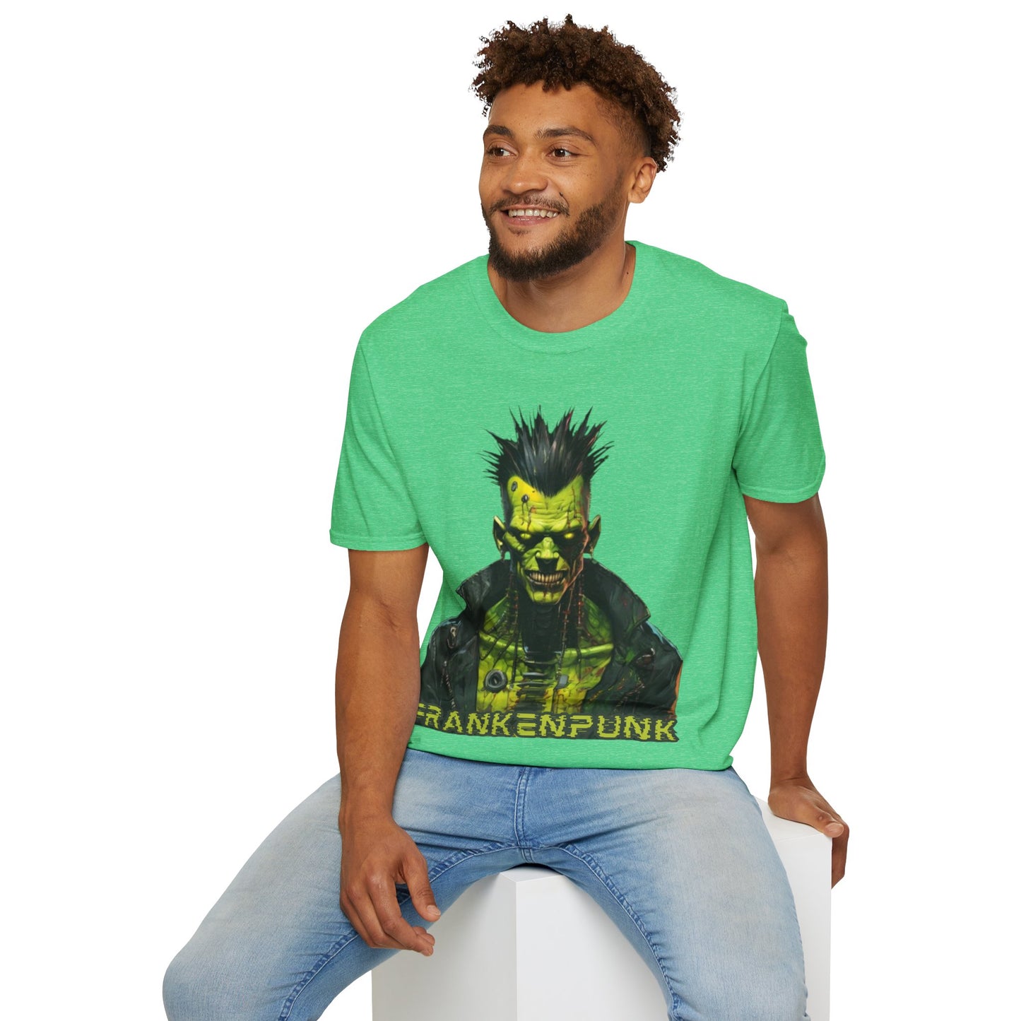 Frankenpunk w/logo Unisex T-Shirt by CreepyCrafts.boo