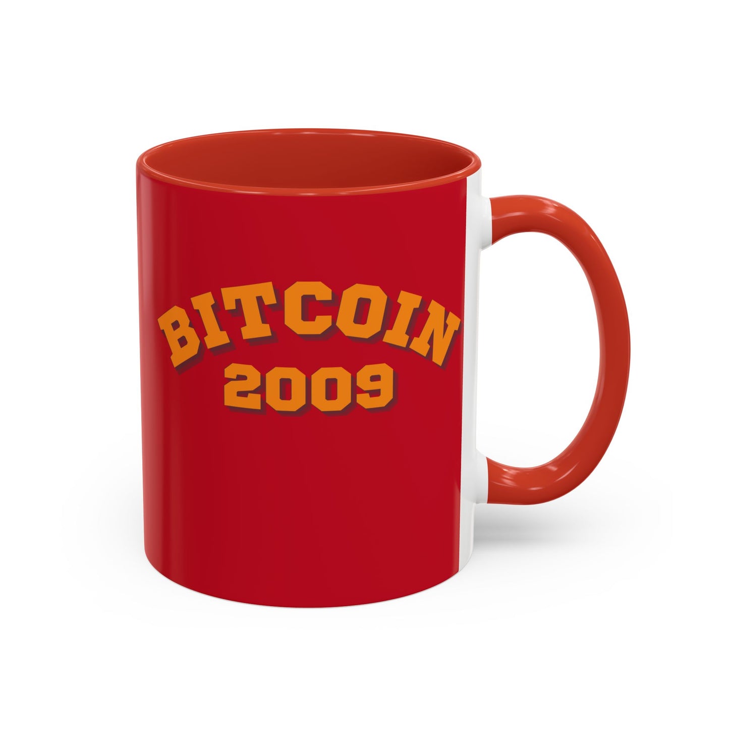 Bitcoin 2009 Red Accent Mug by cypherpunkgear.com