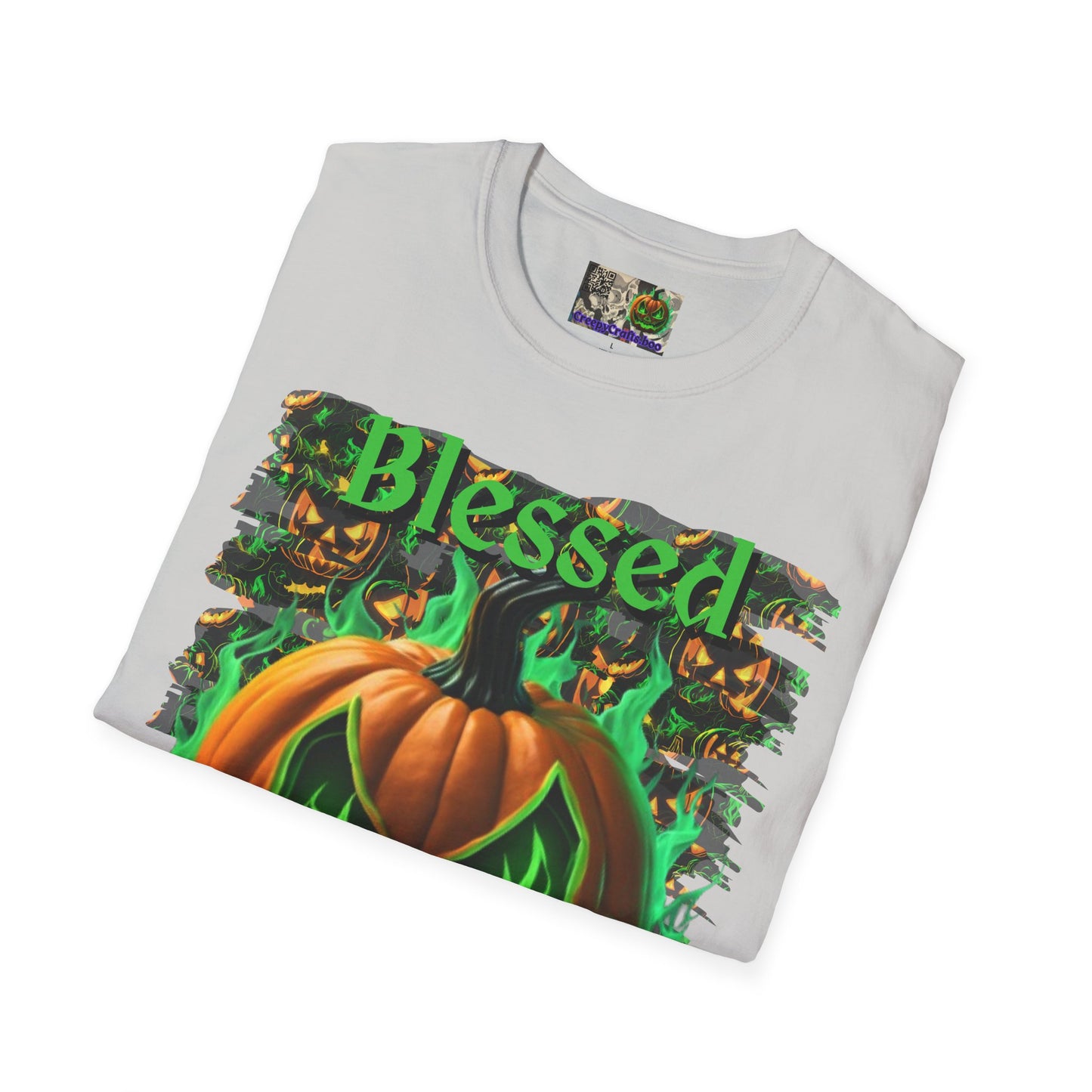 Blessed Samhain Green Jack Light colors Unisex T-Shirt by CreepyCrafts.boo