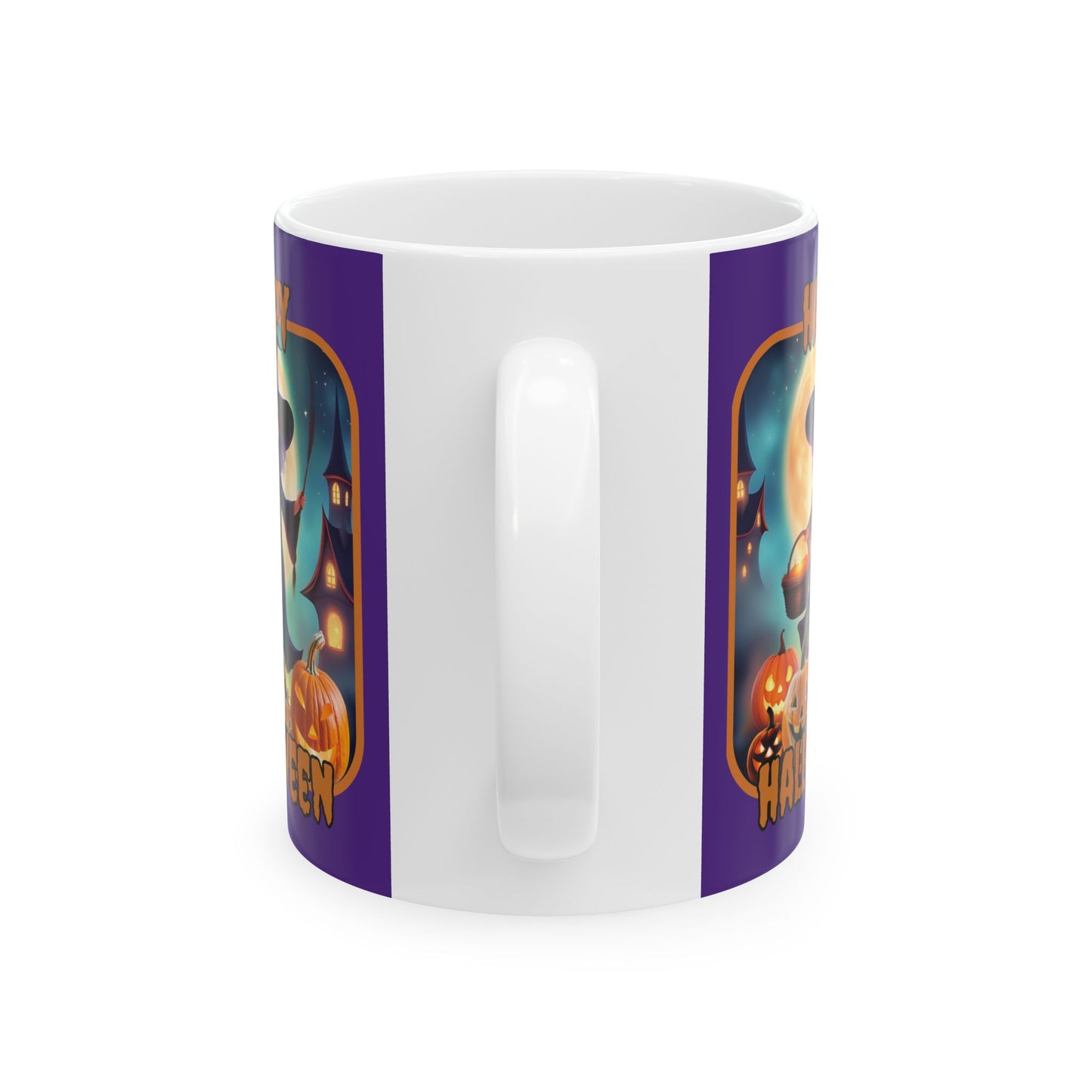 Happy Halloween Little Witch ORfont Purple Mug by cypherpunkgear