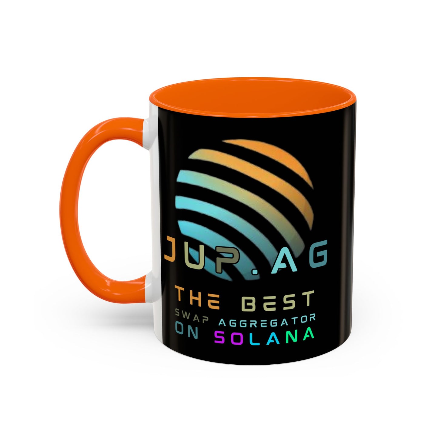 Jupiter (JUP) the best aggregator on Solana Black Accent Mug by cypherpunkgear.com