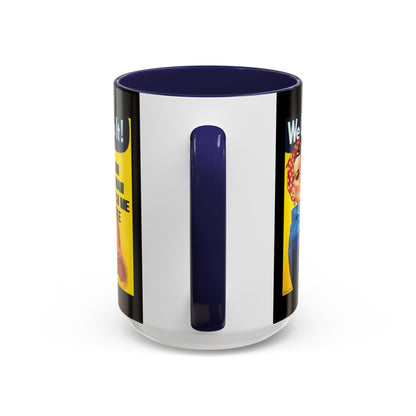 I Am Woman Watch Me Vote Rosie Black Accent Mug by cypherpunkgear.com