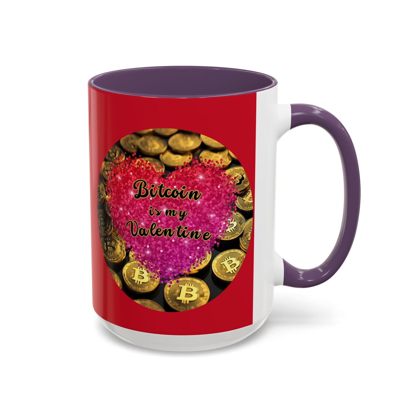 Bitcoin is My Valentine Red Accent Mug by cypherpunkgear.com