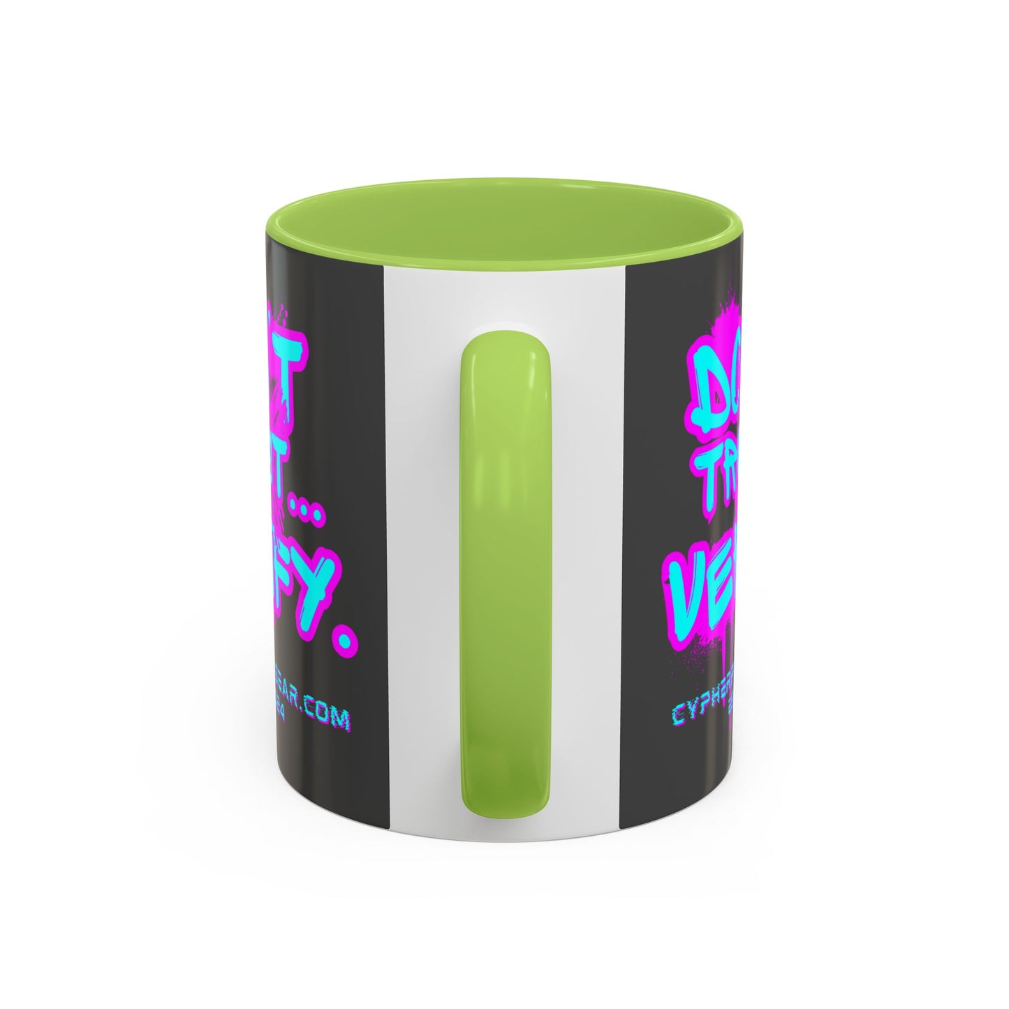 Don't Trust...Verify. Grey Accent Mug by cypherpunkgear.com