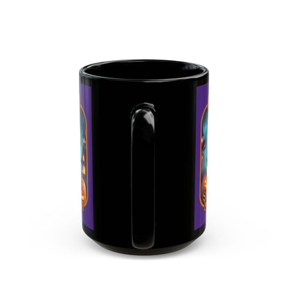 Blessed Samhain Little Witch Orange font Purple Mug by CreepyCrafts.boo