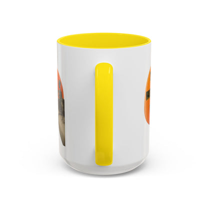 Is it Halloween yet? Skeleton's Giant Pumpkin White Accent Mug by CreepyCrafts.boo