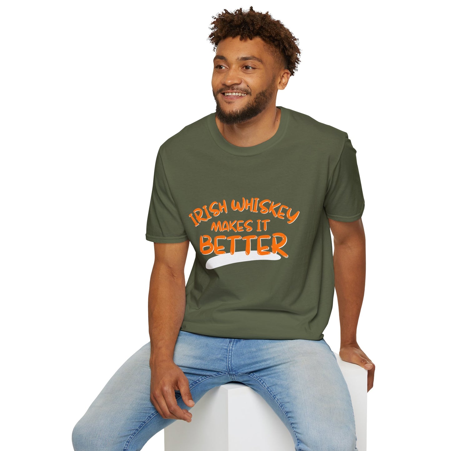 Irish Whiskey makes it better OGfont DKcolors Unisex T-Shirt by cypherpunkgear.com